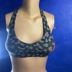 Puma Black and Green Camouflage Sports Bra